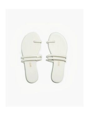 TKEES Ivory Double-Strap Toe Loop Slide Sandals